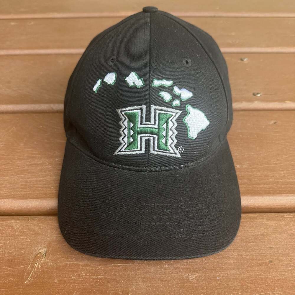 University Hawaii Rainbow Warriors Islands Black Adjustable Hat Cap Happy Shirts